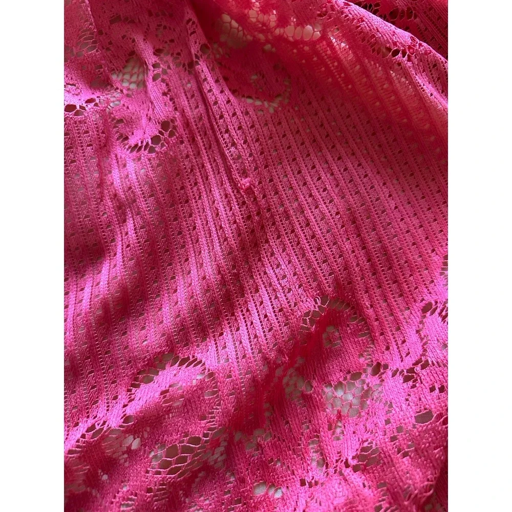 Free People Lace Rocca Dress Dusty Rose Pink Sleeveless Open Back Dress Sz Med - Picture 8 of 9